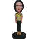 Custom Woman Bobble Head in Security Vest