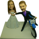 Groom on Bike Wedding Bobbleheads