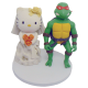 Hello Kitty and Ninja Turtles Wedding Cake Topper