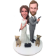 Couple and Dogs Wedding Bobbles