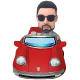 Man in Red Car Bobblehead