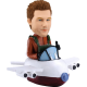 Bobble Head of Pilot Enjoying His Journey