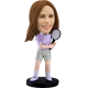 Personalized Bobblehead Woman Tennis