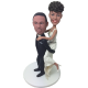 Piggybacking Couple Wedding Bobbleheads