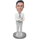 White Suit Groomsman Bobble Head